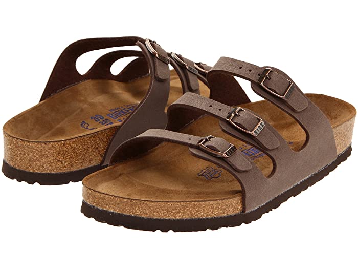 Birkenstock Florida, Women's Burkibuc /Mocha        (Soft Footbed)